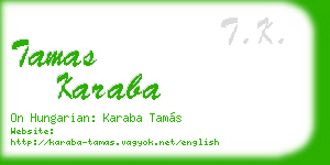 tamas karaba business card